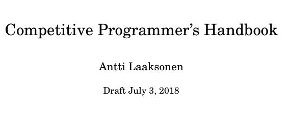 Picture of Antti Laaksonen's project: Competitive Programmer's Handbook